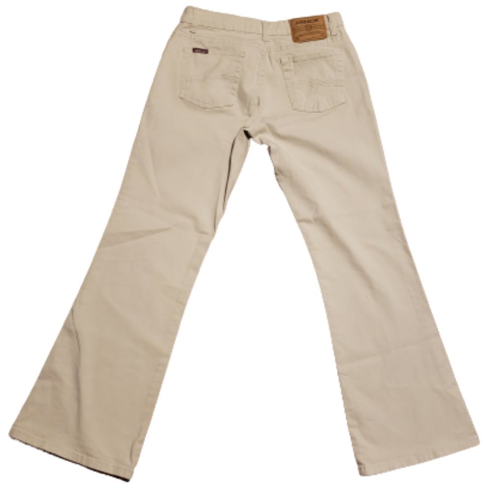 Jordache Flared Leg Denim Jeans Lo-Rise Stretch Beige Tan Women's 9/10 Pre-owned
